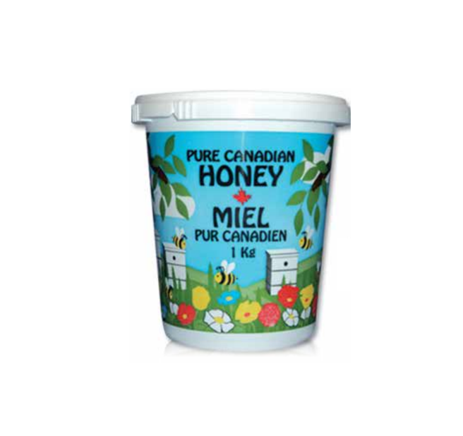 Honey Printed Plastic Tub 1 kg - case of 12